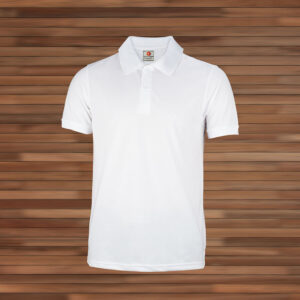 Men's Polo Neck Half Sleeve Solid Collar T-shirt Bottle White